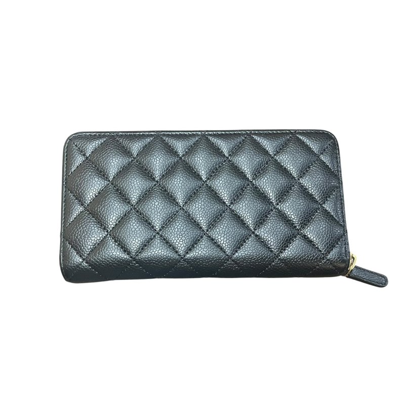CHANEL 菱格紋拉鍊長夾 5-601-2