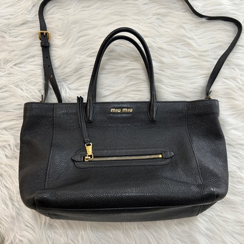 Miu miu 黑色 托特包 兩用包