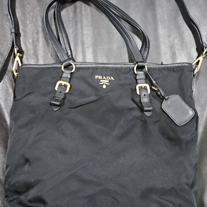 正品 Prada 帆布大斜背包/手提/托特包-0