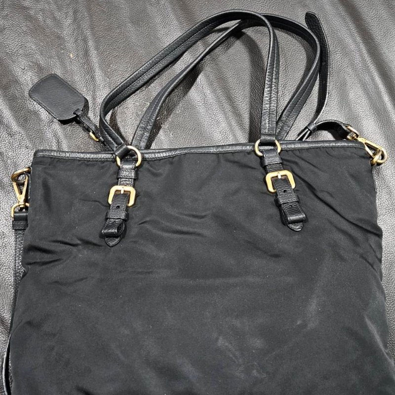 正品 Prada 帆布大斜背包/手提/托特包-1