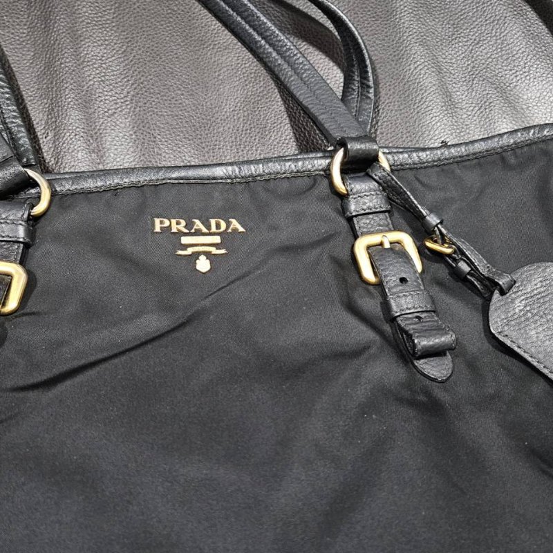 正品 Prada 帆布大斜背包/手提/托特包-6