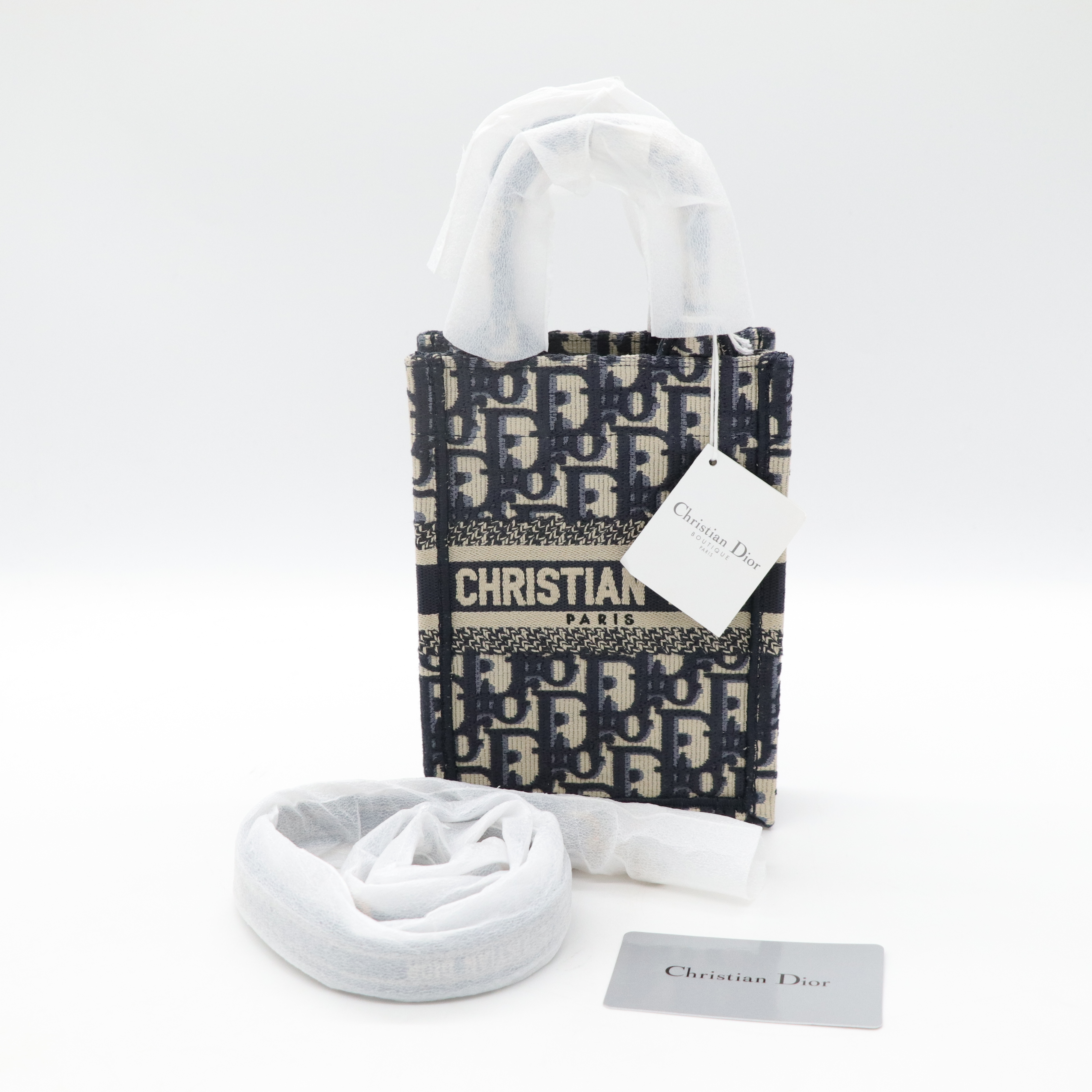 Dior 迪奧 藍色 Oblique 刺繡 藍色 book TOTE 手提肩背托特包-1