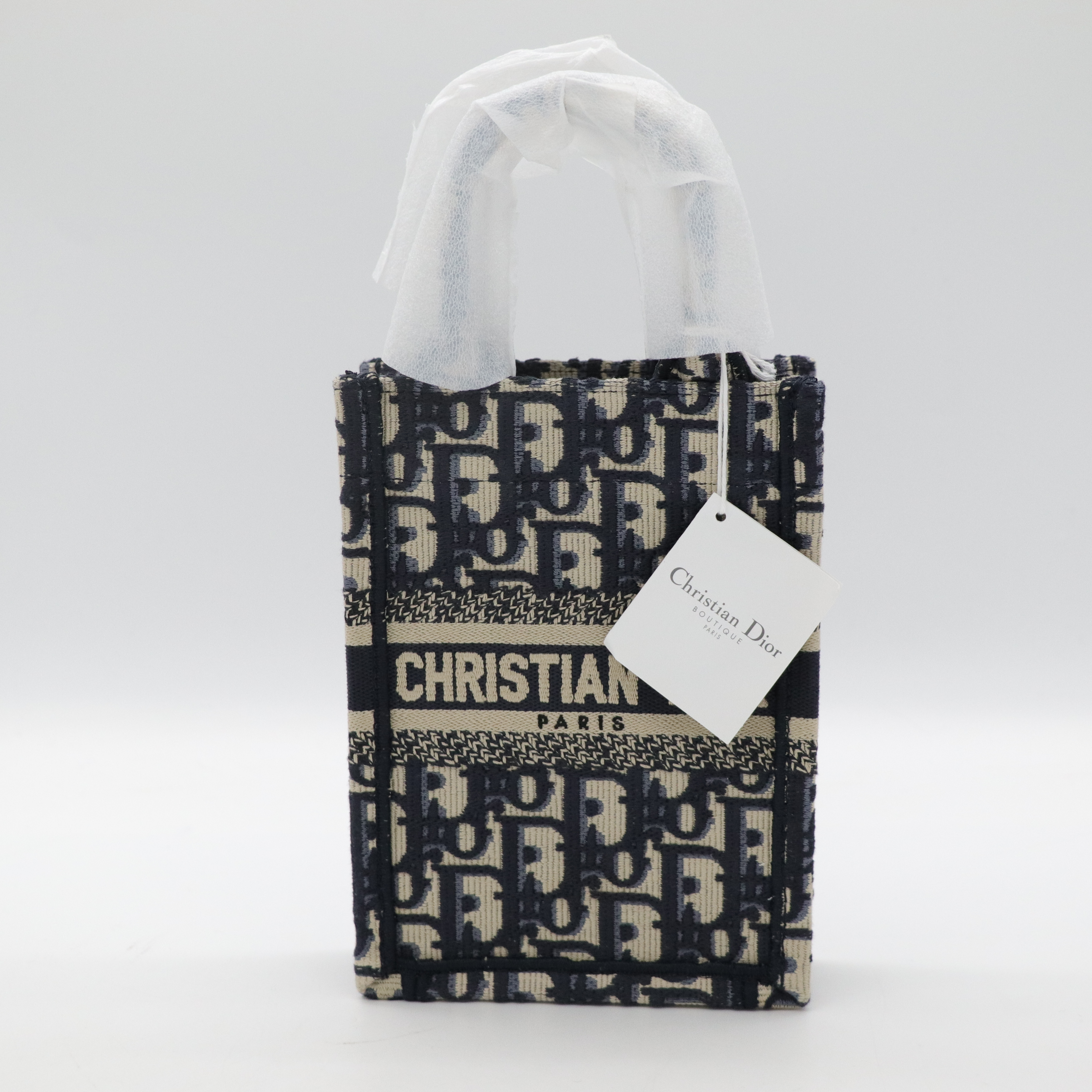 Dior 迪奧 藍色 Oblique 刺繡 藍色 book TOTE 手提肩背托特包-2