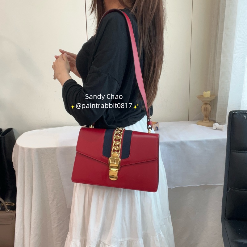 ෆ Gucci Sylvie塞爾維亞緞帶包🎀🌹-2