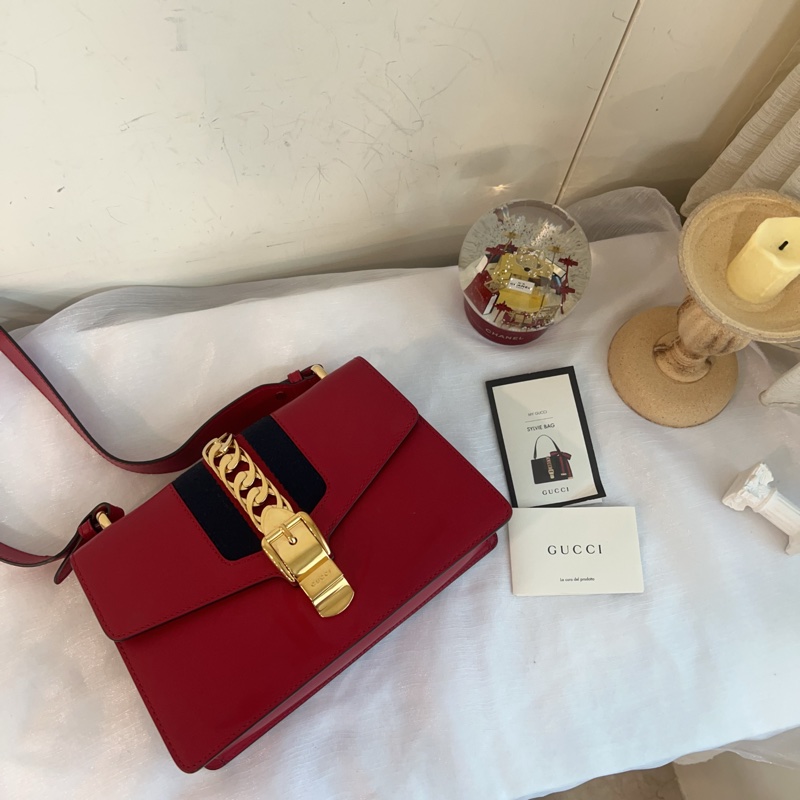 ෆ Gucci Sylvie塞爾維亞緞帶包🎀🌹-4