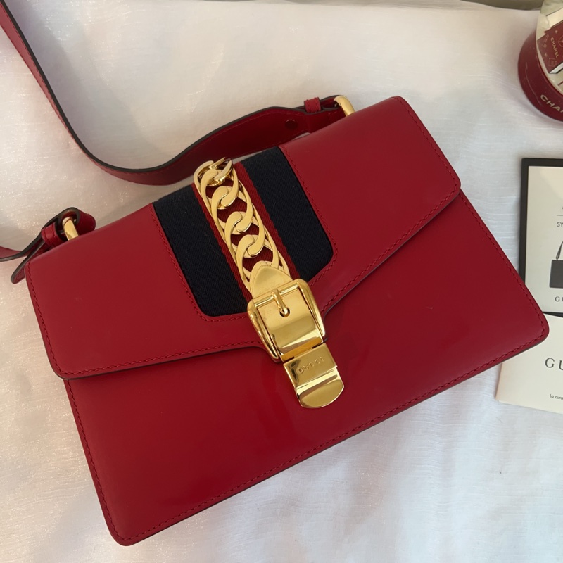 ෆ Gucci Sylvie塞爾維亞緞帶包🎀🌹-5