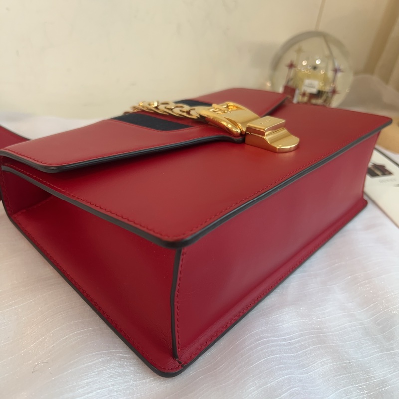 ෆ Gucci Sylvie塞爾維亞緞帶包🎀🌹-6