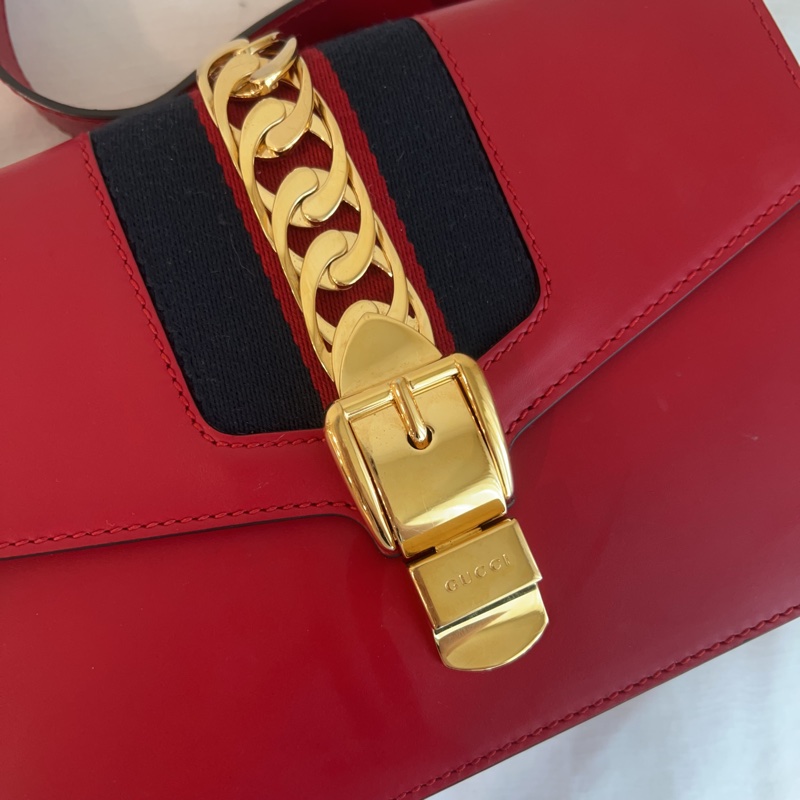 ෆ Gucci Sylvie塞爾維亞緞帶包🎀🌹-9