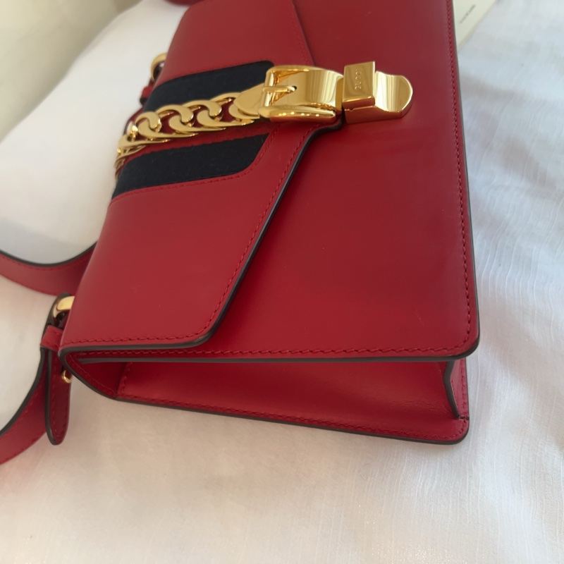 ෆ Gucci Sylvie塞爾維亞緞帶包🎀🌹-10