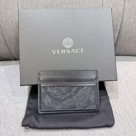 💎Han's house精品服飾💎 VERSACE 凡賽斯 女神頭 頂級黑牌 卡夾-0