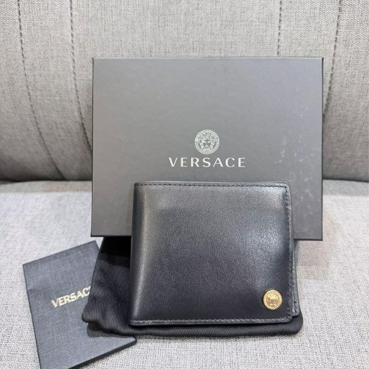 💎Han's house精品服飾💎VERSACE 凡賽斯 女神頭 頂級黑牌 短夾 零錢袋-0