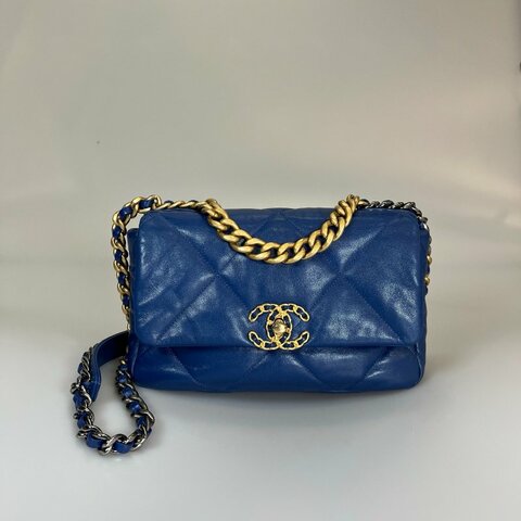 CHANEL 19包 小號 藍羊皮 AS1160/保卡款29開