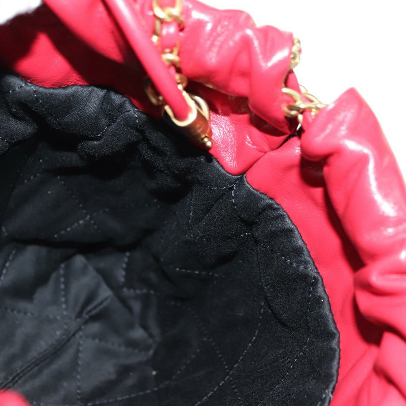 【日本直送】香奈兒 (CHANEL) 鏈條 Chanel 22 迷你包 羊皮 兩用 紅色 金色 CC 標誌 正品 181415SM-22