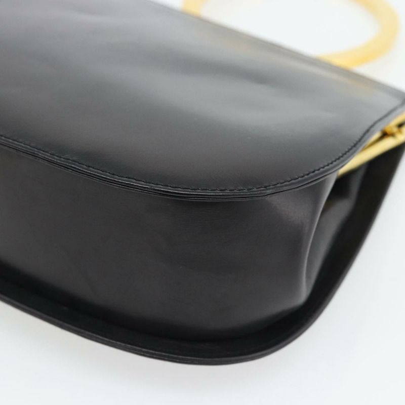 【日本直送】Salvatore Ferragamo Gancini 手提包 皮革 2way 黑色 金色 Auth 182803A-14