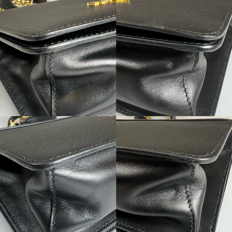 PRADA 黑金防刮鏈條包-11