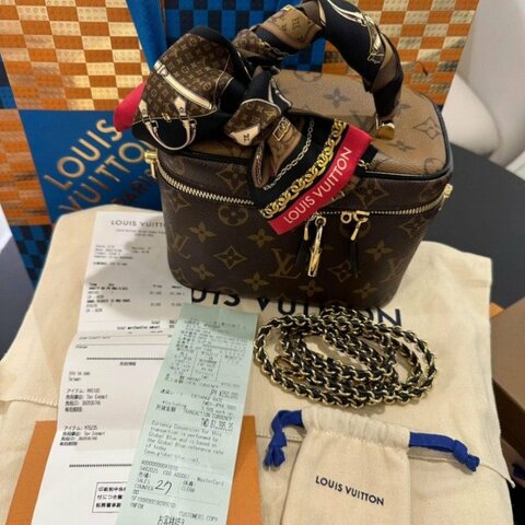 正品Louis Vuitton M45165 手提斜背化妝包（含絲巾）有購證