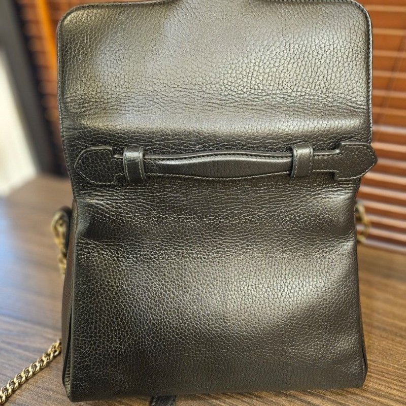 正品Gucci 經典荔枝牛皮肩背手提斜背包-4