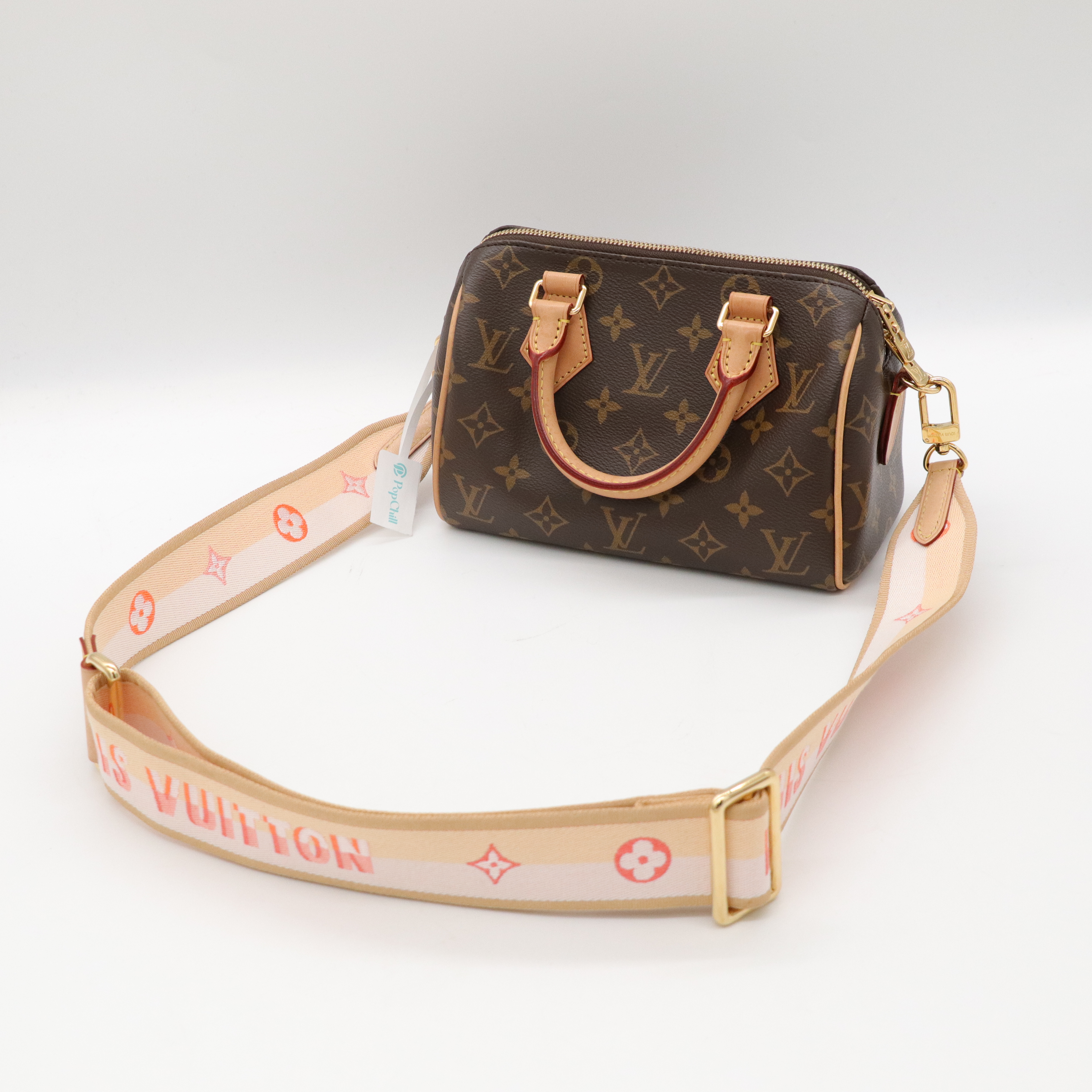 Louis Vuitton 路易威登 Speedy 20 緹花背帶 經典老花 棕色 塗層帆布 肩背包 手提包-3