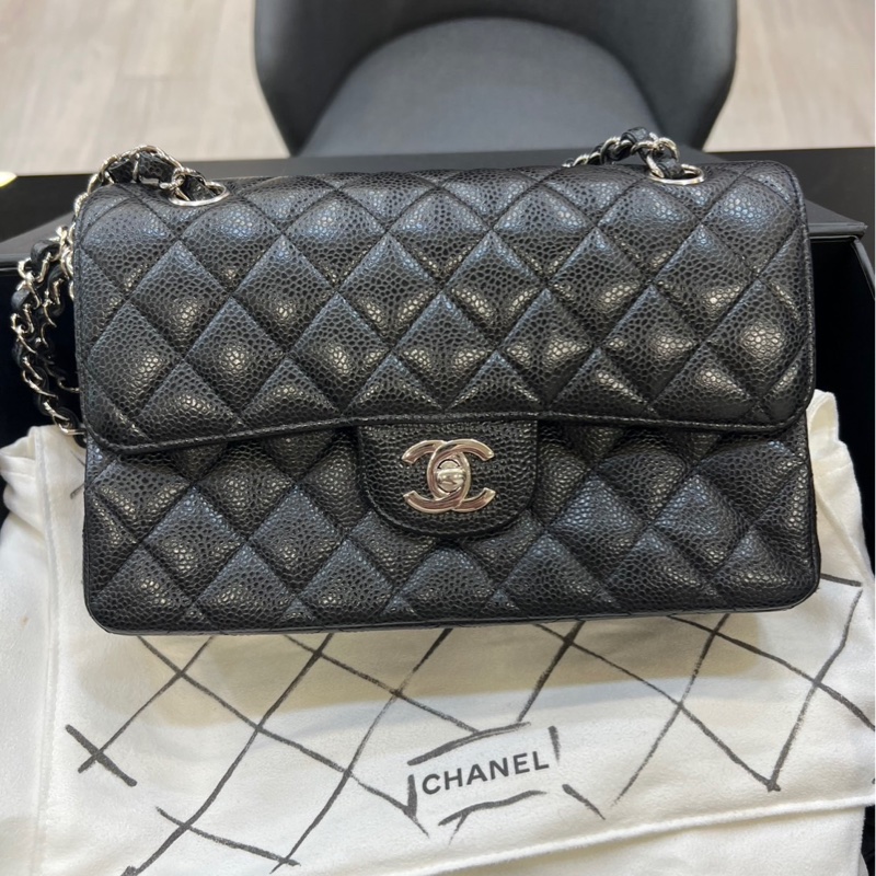 CHANEL CF23 荔枝牛皮銀扣-0