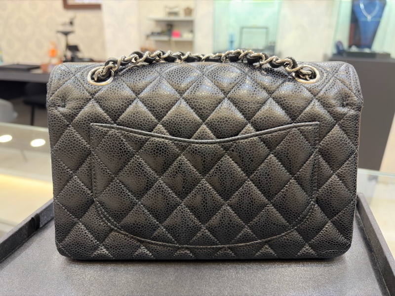 CHANEL CF23 荔枝牛皮銀扣-1