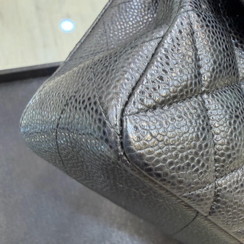 CHANEL CF23 荔枝牛皮銀扣-8