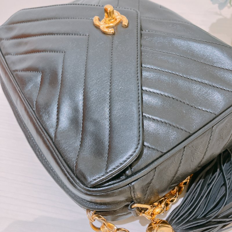 TK2070 香奈兒 小羊皮 中古 黑金手袋 Chanel Vintage Camera Bag Lambskin Black X GHW-6
