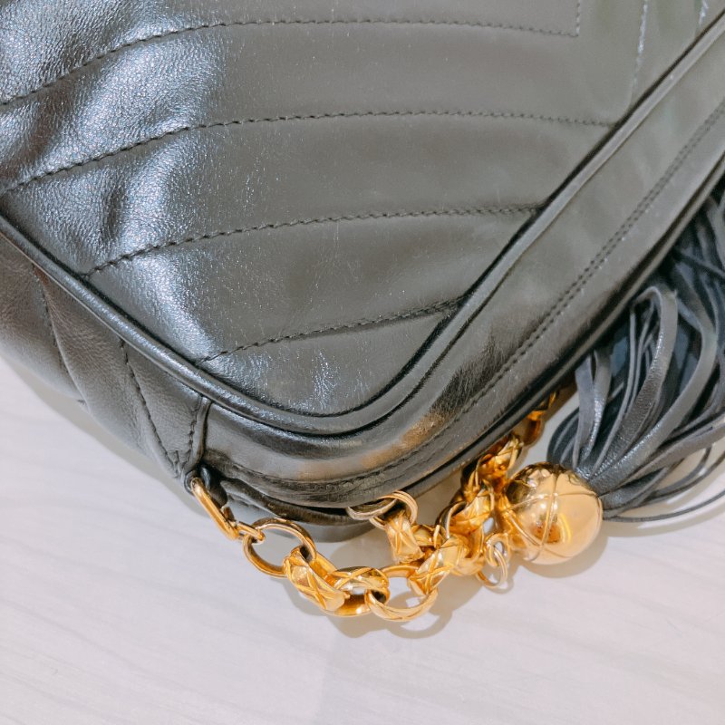 TK2070 香奈兒 小羊皮 中古 黑金手袋 Chanel Vintage Camera Bag Lambskin Black X GHW-9