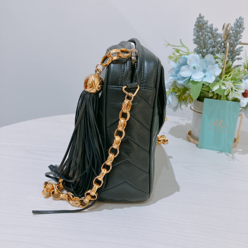 TK2070 香奈兒 小羊皮 中古 黑金手袋 Chanel Vintage Camera Bag Lambskin Black X GHW-10