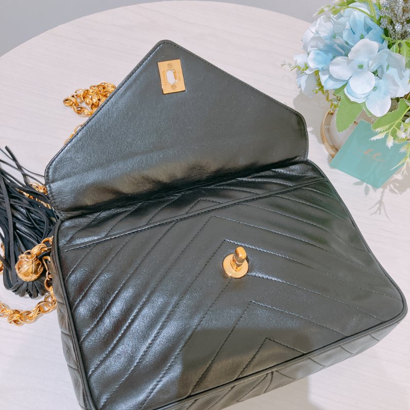 TK2070 香奈兒 小羊皮 中古 黑金手袋 Chanel Vintage Camera Bag Lambskin Black X GHW-20