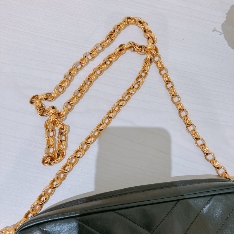 TK2070 香奈兒 小羊皮 中古 黑金手袋 Chanel Vintage Camera Bag Lambskin Black X GHW-27