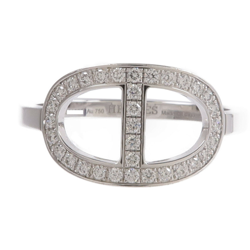 HERMES 18K白金Bague d'ancre Ring鑽石戒指-1