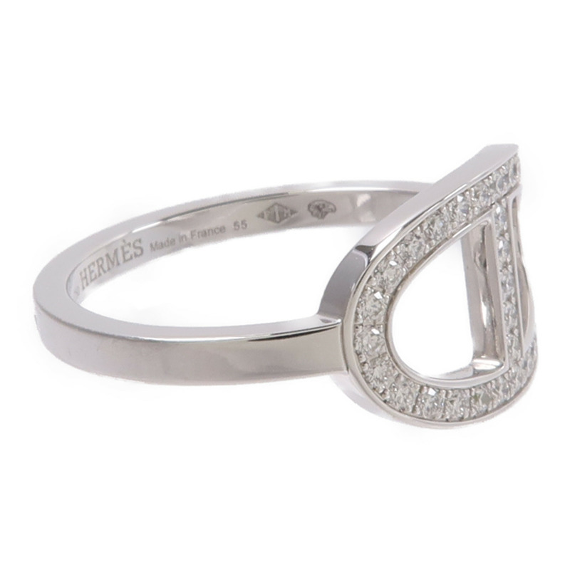 HERMES 18K白金Bague d'ancre Ring鑽石戒指-3