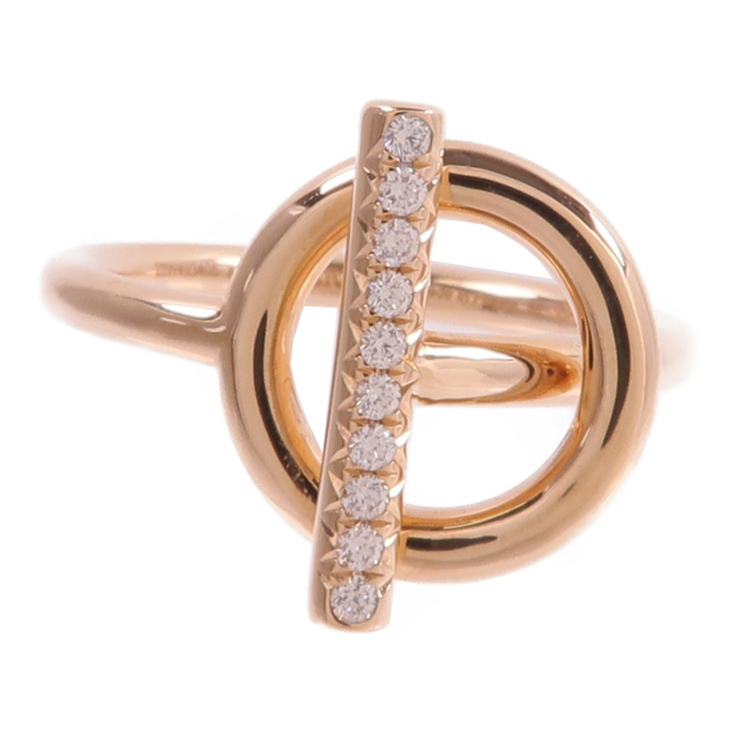 HERMES 18K玫瑰金Echappee Ring鑽石戒指-1