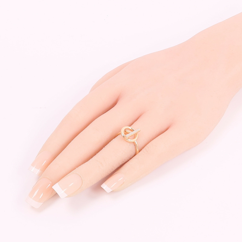 HERMES 18K玫瑰金Echappee Ring鑽石戒指-7