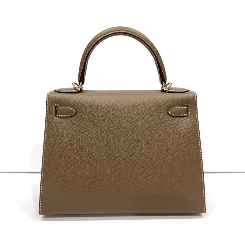 99新✨Hermes 愛馬仕 大象灰 金扣 Ep皮 Kelly28 手提包斜挎包 B刻 23年全套💛正品-2