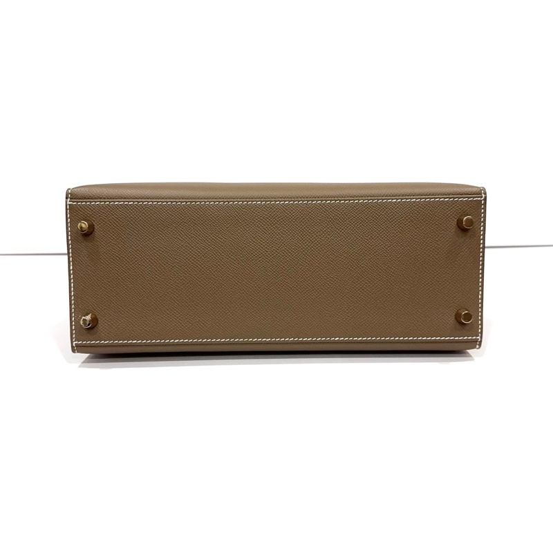 99新✨Hermes 愛馬仕 大象灰 金扣 Ep皮 Kelly28 手提包斜挎包 B刻 23年全套💛正品-4