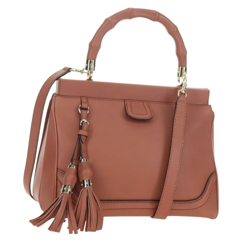 【日本直送】GUCCI 竹節手提包 皮革 兩用 粉金 308385 正品 181722V-0