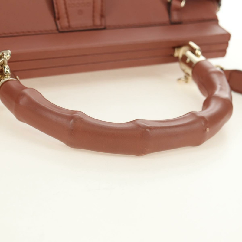 【日本直送】GUCCI 竹節手提包 皮革 兩用 粉金 308385 正品 181722V-7
