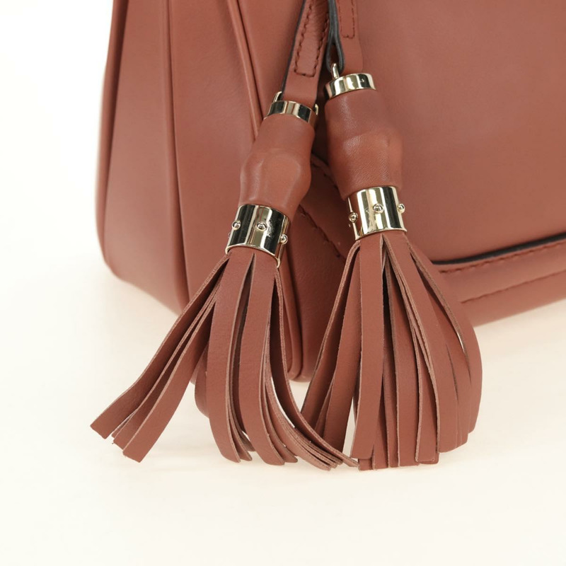 【日本直送】GUCCI 竹節手提包 皮革 兩用 粉金 308385 正品 181722V-19