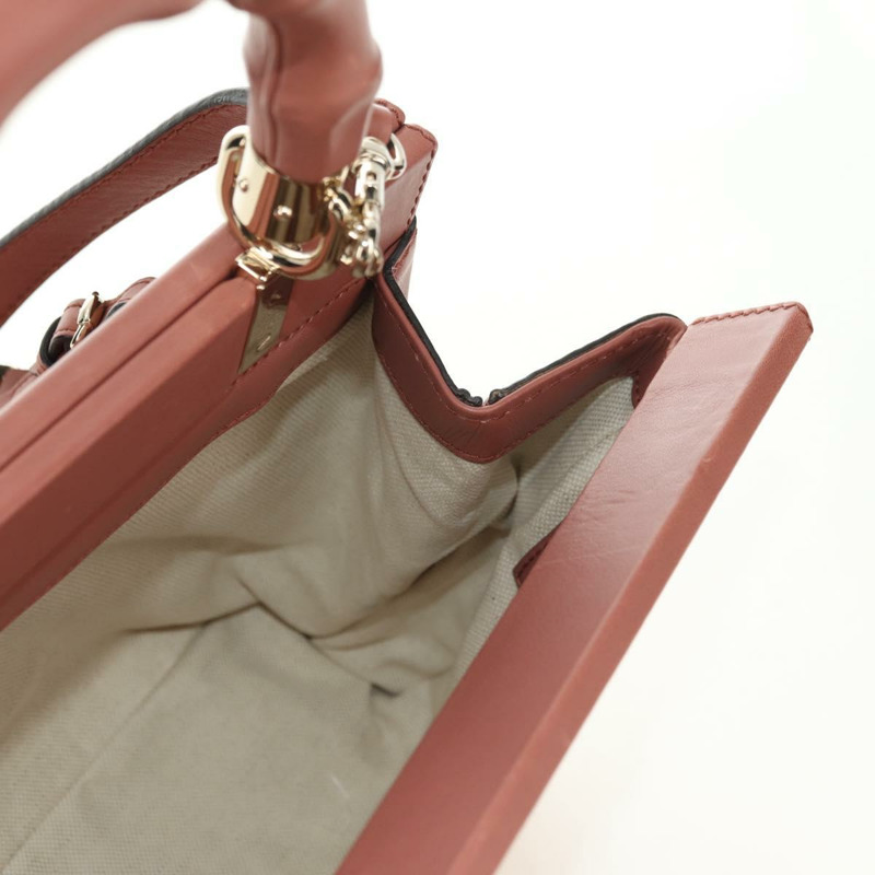 【日本直送】GUCCI 竹節手提包 皮革 兩用 粉金 308385 正品 181722V-25