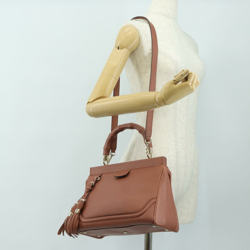 【日本直送】GUCCI 竹節手提包 皮革 兩用 粉金 308385 正品 181722V-29