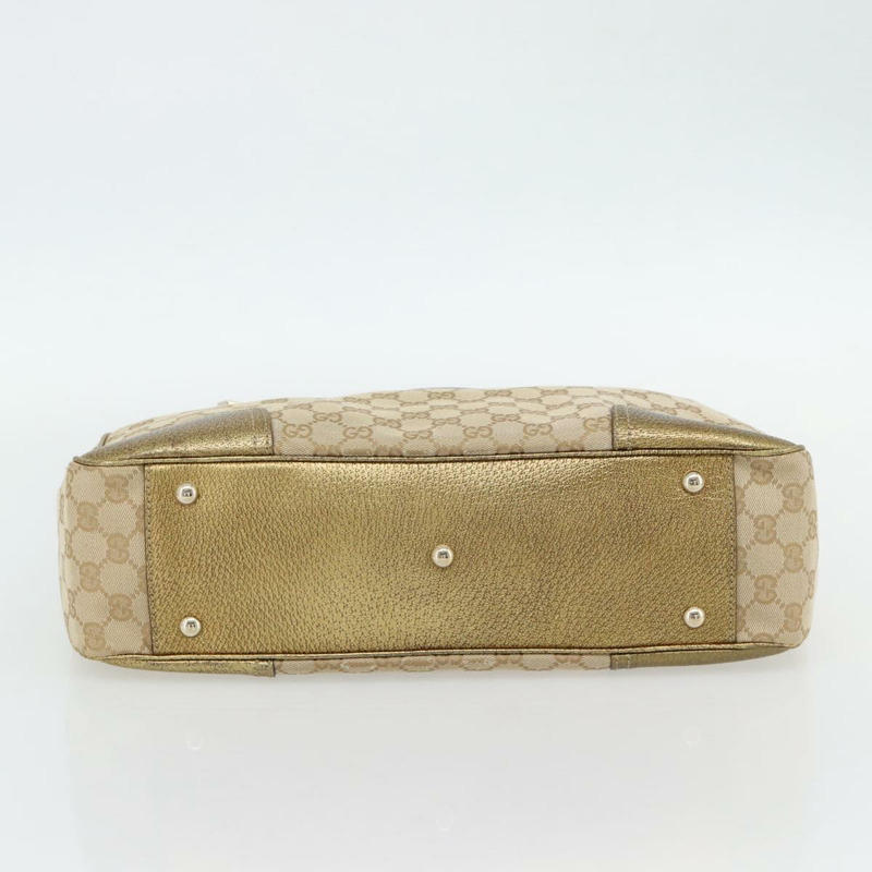 【日本直送】GUCCI GG帆布精美托特包 米色金色 163805 正品 182171A-4