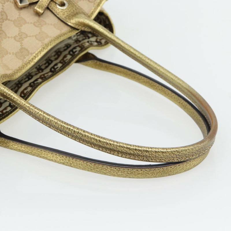 【日本直送】GUCCI GG帆布精美托特包 米色金色 163805 正品 182171A-6