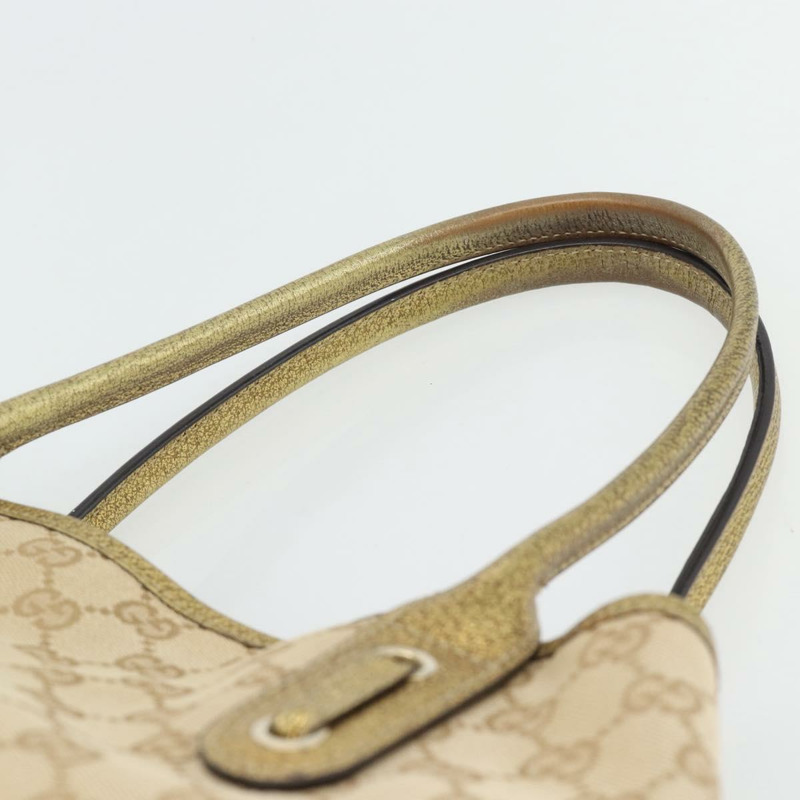 【日本直送】GUCCI GG帆布精美托特包 米色金色 163805 正品 182171A-7