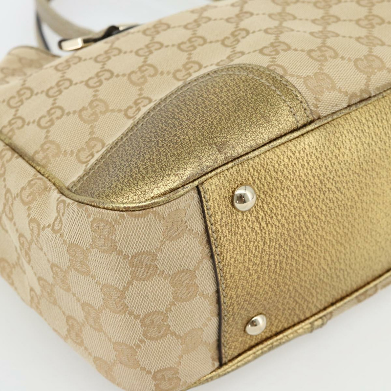 【日本直送】GUCCI GG帆布精美托特包 米色金色 163805 正品 182171A-13