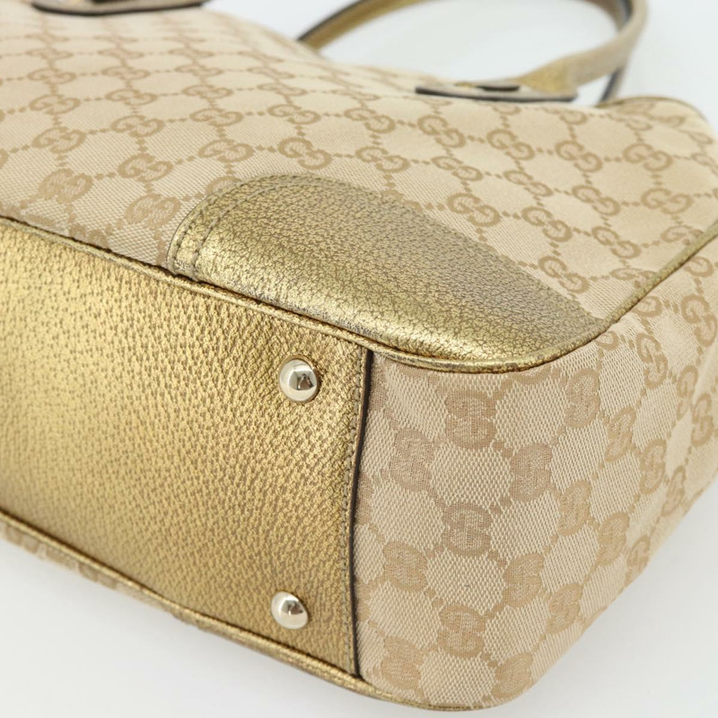 【日本直送】GUCCI GG帆布精美托特包 米色金色 163805 正品 182171A-14