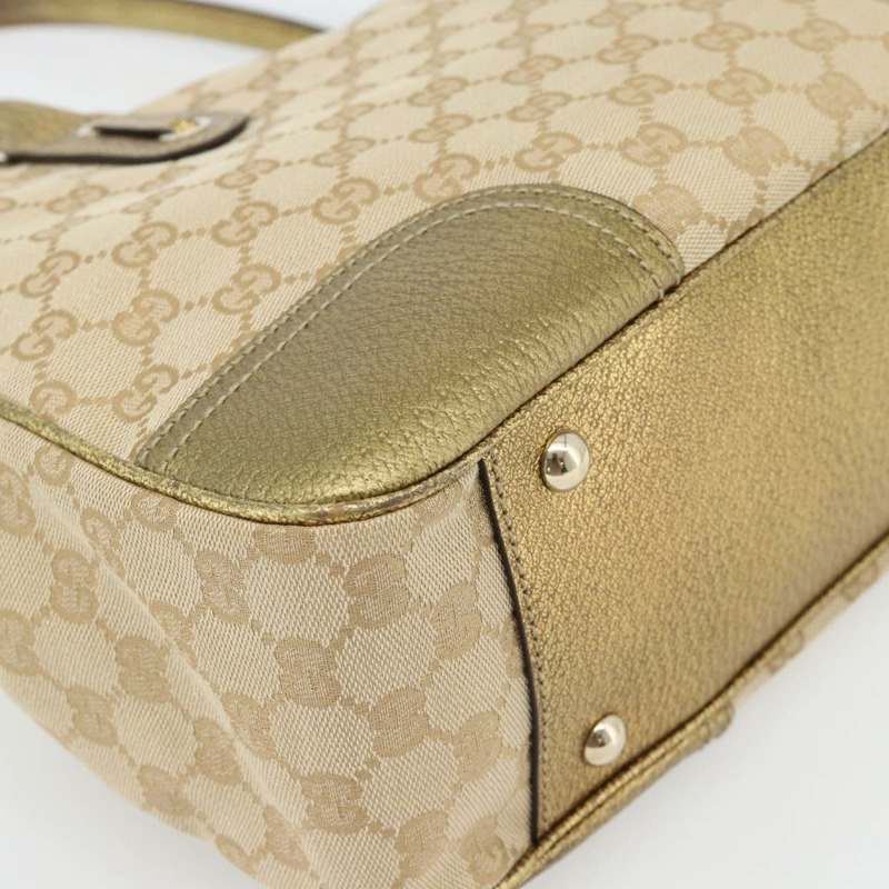【日本直送】GUCCI GG帆布精美托特包 米色金色 163805 正品 182171A-15
