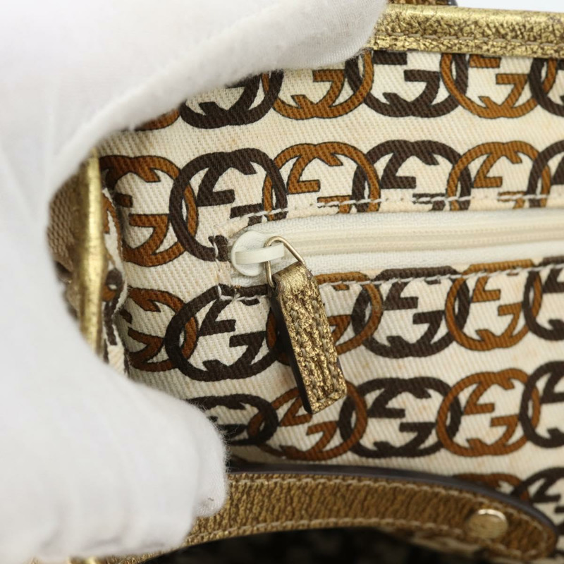 【日本直送】GUCCI GG帆布精美托特包 米色金色 163805 正品 182171A-18