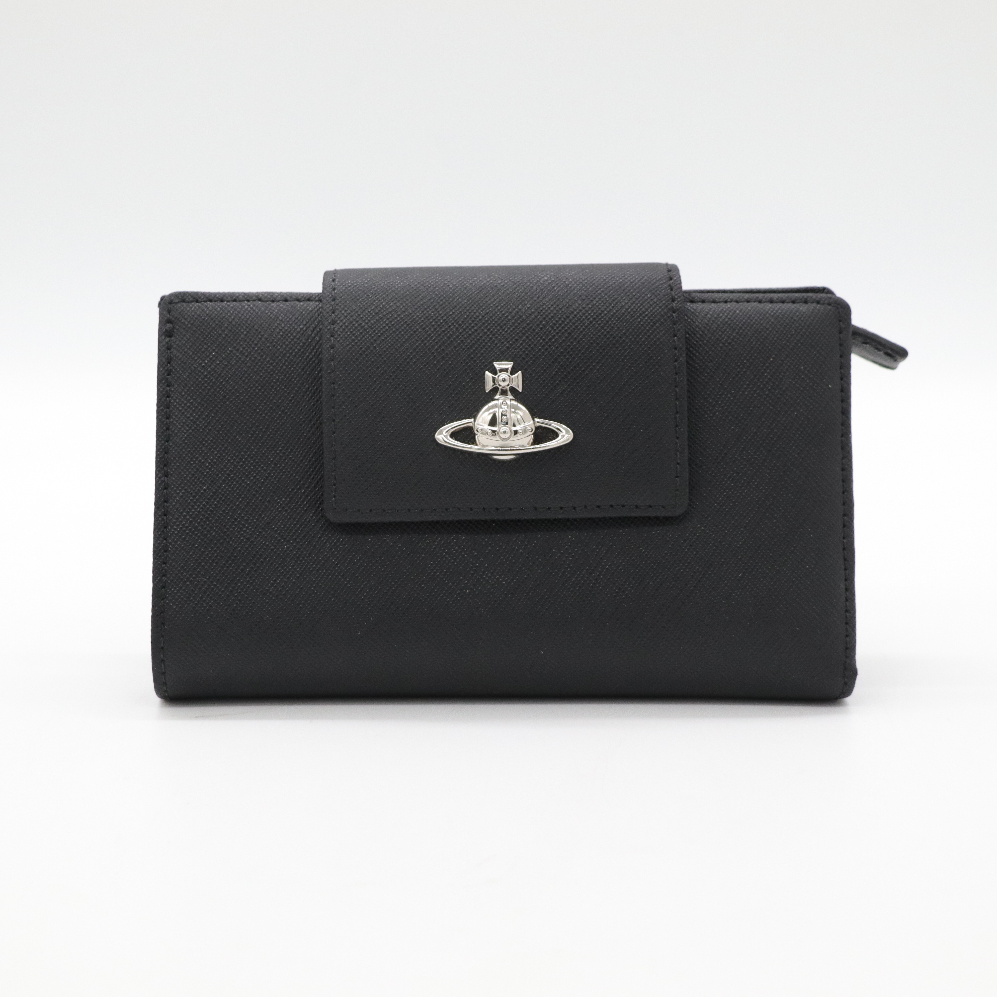 vivian westwood 黑色中短夾-1