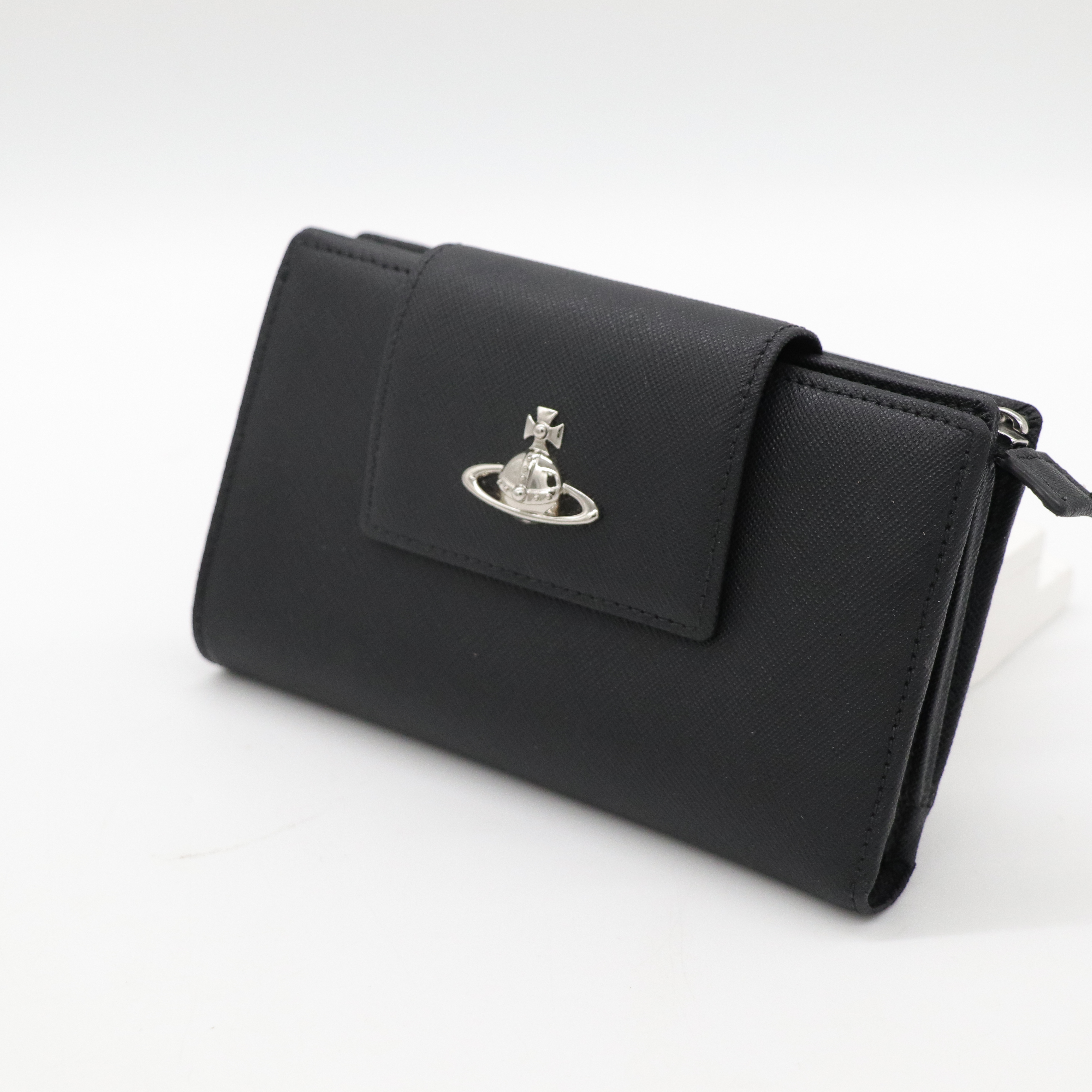 vivian westwood 黑色中短夾-2